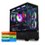 Computador Gamer AMD Super V com processador AMD Ryzen 5 5600X, placa de vídeo RTX 4060Ti 8GB, SSD 1TB NVMe e 32GB de RAM DDR4, apresentando iluminação RGB. Compre na Livestore.