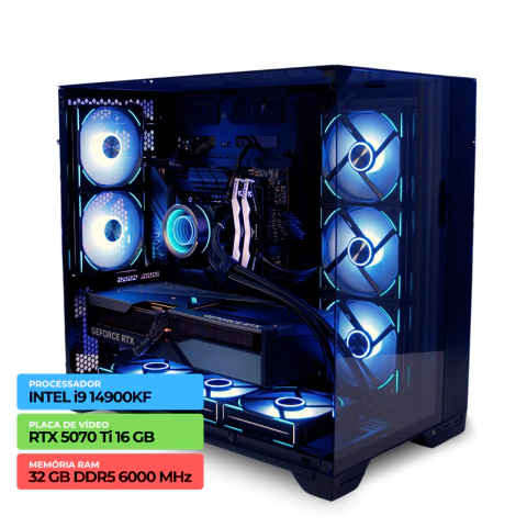 PC Gamer Intel Extreme: Intel i9 14900KF, 32GB DDR5, GeForce RTX 5070 Ti 16GB, SSD 1TB. Compre na Livestore Online. Frete Grátis pro Sul e Sudeste.