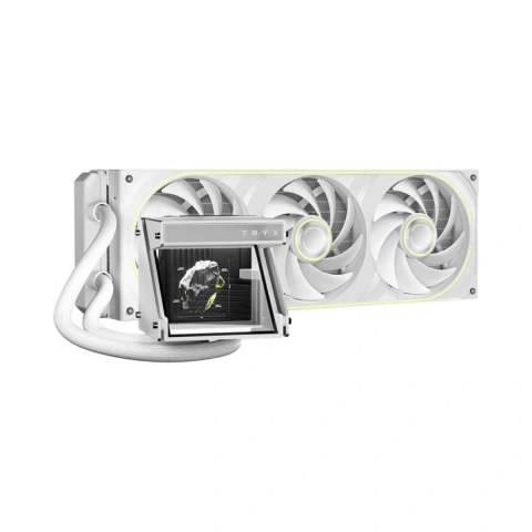 Water Cooler Tryx Holo 360 ARGB, 360mm, Tela Holográfica IPS 3.5" 60Hz, Fans FOBR ARGB, Intel/AMD, Branco - L-H360A-DM3M-G0W