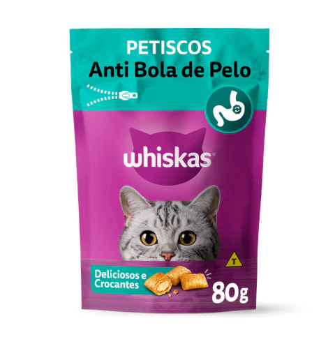 WHISKAS TEMP ANTI BOLA PELO 80G