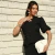 Conjunto Blusa um Ombro Só e Saia Midi Preta - loja online