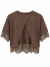 Blusa T-Shirt com Detalhe em Renda Marrom - comprar online