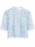 Blusa Renda em Manga Curta Azul Carol