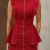 Vestido Vermelho Ziper Peplum - loja online