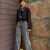 Blusa Manga Longa Preta com Gola Gabi - comprar online