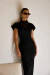 Imagem do Vestido Secret Affair Midi Justo em Crepe e Renda Preto