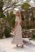 Imagem do Vestido Frésia Midi Bege Floral em Malha Micro Flui