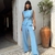 Imagem do Conjunto Azul Blusa e Calça com Cinto