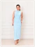 Vestido Midi Drapeado Azul Bebê