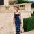Vestido Astrale Midi Bordado Azul Marinho na internet