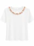 T-Shirt Floral com Aplicação Branca Milena