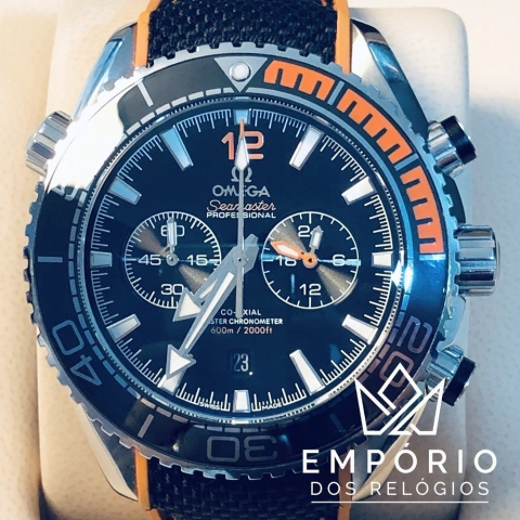 Omega Seamaster Planet Ocean Chronograph Preto e Laranja
