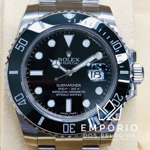 Rolex Submariner Date Preto Aço