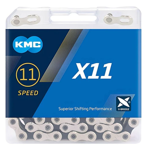 CADENA 11 VEL 1/2"X11/128" 118L X11 SILVER/NEGRA KMC