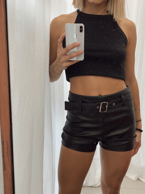 SHORT ECO CUERO HEBILLA - comprar online