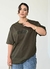 Camiseta Oversized Premium Gratidão - Verde Militar