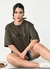 Camiseta Oversized Premium Gratidão - Verde Militar