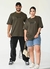 Camiseta Oversized Premium Gratidão - Verde Militar