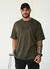 Camiseta Oversized Premium Gratidão - Verde Militar