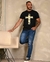 Camiseta Masculina Cruz Leão Preto