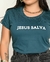 Tshirt Algodão Premium Jesus Salva Verde Petróleo na internet