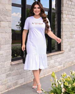 Vestido Babado Eis que Tudo - Branco - comprar online