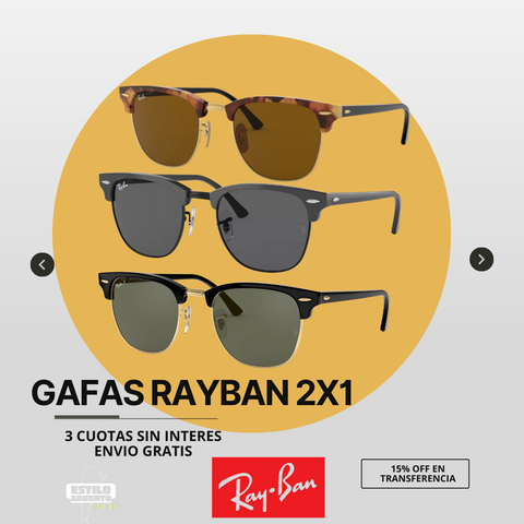 PROMO UNICA 2X1 GAFAS RAYBAN Estilo Argento