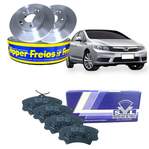 Kit Disco de Freio e Pastilha Freio Dianteira Civic