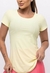 Blusa fitness feminina AMARELO BEBÊ - Tecido respirável - Cobre bumbum