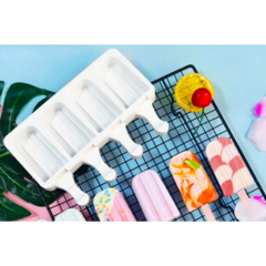 Set 4x4 Moldes Silicona Paleta De Helado Freezer Palito - comprar online