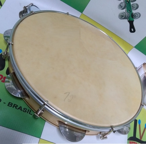 PANDEIRO 11" MADEIRA ( PINHO ) COURO