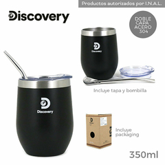 Mate con Tapa y Bombilla Negro 13677 en internet