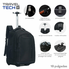 Mochila Carro 18 Travel Tech Negra 16025