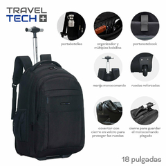 Mochila Carro 18 Travel Tech Negra 16027 - comprar online