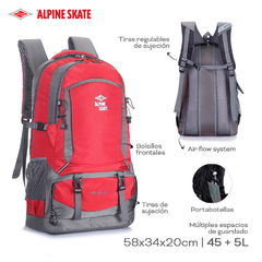 Mochila Camping Alpine Skate 45l Color Rojo Trekking 16109 en internet