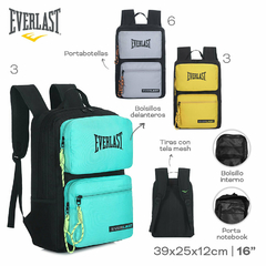 Mochila Everlast Original Urbana Deportiva Anti Robo Tela 16489 GRIS en internet