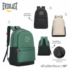 Mochila Everlast VERDE 16941 VERDE - ZATIMA MAYORISTA