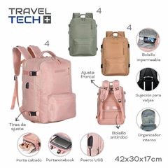 Mochila De Viaje Travel Tech Verde 16958 - tienda online