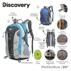 Mochila Camping Discovery Gris 22315 en internet