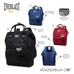Mochila Boca de Pez Everlast Bordo 22575 en internet