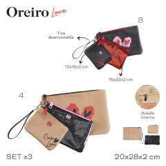 Portacosmetico Oreiro Love Negro 29332 - ZATIMA MAYORISTA