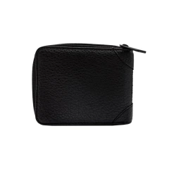 Billetera negra Everlast de material texturado con cierre lateral