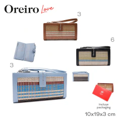 Billetera Oreiro Love Beige Verde 29638 - ZATIMA MAYORISTA
