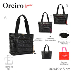 Cartera Oreiro Love Negro Con Fucsia 29581 en internet
