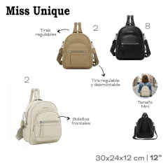 Mochila Miss Unique Negro 32088 - ZATIMA MAYORISTA