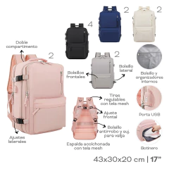 Imagen de Mochila viaje Rosa 32270