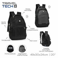 Mochila Portanotebook Travel Tech Gris 51512 - comprar online
