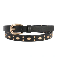 Cinturon Oreiro Love Negro Hebilla Dorada M/L 55265