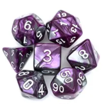 Set de Dados Color Mezclado Violeta y Gris