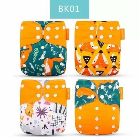 Pack x 4 Pañales de bolsillo barrera simple Happy Flute - Yellow Fox